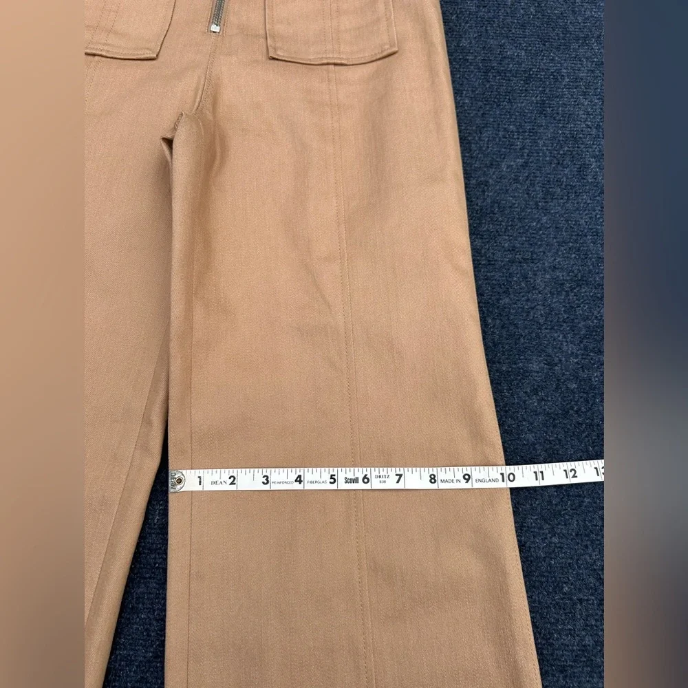 Cinq à Sept Azure Long Wide Leg Jeans Pants in Sahara Tan Trousers Size 6 - Picture 16 of 16